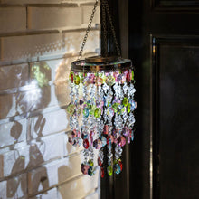 Load image into Gallery viewer, 18.75"H Solar Lighted Hanging Décor with Multicolored Acrylic Jewel Beads