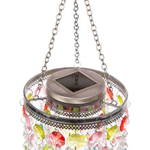 Load image into Gallery viewer, 18.75"H Solar Lighted Hanging Décor with Multicolored Acrylic Jewel Beads