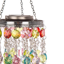 Load image into Gallery viewer, 18.75"H Solar Lighted Hanging Décor with Multicolored Acrylic Jewel Beads