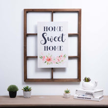 Load image into Gallery viewer, 28"H Wooden Window Frame with Wooden "HOME SWEET HOME" Word Sign Wall Décor