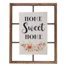 Load image into Gallery viewer, 28"H Wooden Window Frame with Wooden "HOME SWEET HOME" Word Sign Wall Décor