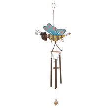 Load image into Gallery viewer, 22"H Hancrafted Wooden/Iron Butterfly Patio Wind Chime