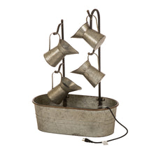 Load image into Gallery viewer, 33.25"H Farmhouse Galvanized Metal Cascading Water Fountain