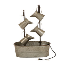 Load image into Gallery viewer, 33.25"H Farmhouse Galvanized Metal Cascading Water Fountain
