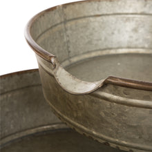 Load image into Gallery viewer, Farmhouse 3-Tiered Galvanized Metal Cascading Water Garden Fountain