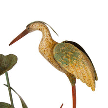 Load image into Gallery viewer, 37"H Floor Standing Antique Green Metal Pelican Water Fountain