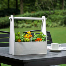 Load image into Gallery viewer, 13.75"H Succulent Plants in Handled Wooden Box