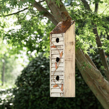 Load image into Gallery viewer, 17.95"H Tall Three-Tier Hand Painted Wood Birdhouse