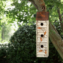 Load image into Gallery viewer, 17.95"H Tall Three-Tier Hand Painted Wood Birdhouse