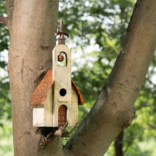 Load image into Gallery viewer, 15.63"H Church Rustic Distressed Wooden Birdhouse