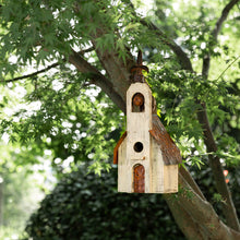 Load image into Gallery viewer, 15.63"H Church Rustic Distressed Wooden Birdhouse