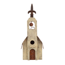 Load image into Gallery viewer, 15.63"H Church Rustic Distressed Wooden Birdhouse