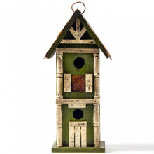 Load image into Gallery viewer, 12.8"H Tall Two-Tier Hand Painted Wood Birdhouse