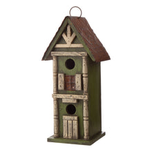 Load image into Gallery viewer, 12.8"H Tall Two-Tier Hand Painted Wood Birdhouse