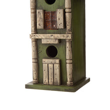 Load image into Gallery viewer, 12.8"H Tall Two-Tier Hand Painted Wood Birdhouse