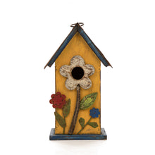 Load image into Gallery viewer, 10.24"H Wooden Distressed Flower Garden Birdhouse