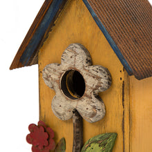 Load image into Gallery viewer, 10.24"H Wooden Distressed Flower Garden Birdhouse