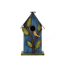 Load image into Gallery viewer, 9.84"H Distressed Leaves Wooden Garden Birdhouse