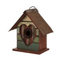 Load image into Gallery viewer, 8.66 Inch Height Distressed Heart Wooden Garden Birdhouse
