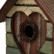 Load image into Gallery viewer, 8.66 Inch Height Distressed Heart Wooden Garden Birdhouse
