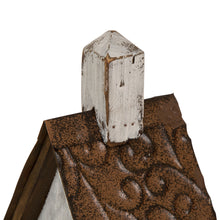 Load image into Gallery viewer, 23.62"H Extra-Large Rustic Tall Church Hand Painted Wood White Birdhouse
