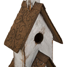 Load image into Gallery viewer, 23.62"H Extra-Large Rustic Tall Church Hand Painted Wood White Birdhouse