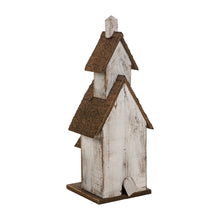 Load image into Gallery viewer, 23.62"H Extra-Large Rustic Tall Church Hand Painted Wood White Birdhouse