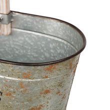 Load image into Gallery viewer, 24.5"H Farmhouse Galvanized Metal Outdoor Plant Stand with a Birdhouse Décor