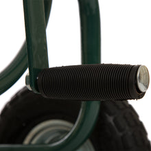 Load image into Gallery viewer, 34.45''H Green Garden Hose Reel Cart with Wheels and Steel Basket