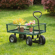 Load image into Gallery viewer, Heavy Duty Green Steel Utility Garden Cart, 550 lbs Weight Capacity