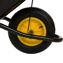 Load image into Gallery viewer, 4.7-cu ft Black Steel Framed Plastic Garden Wheelbarrow Utility Dump Cart