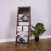 Load image into Gallery viewer, 43.31"H Farmhouse Metal/Wooden Magazine Rack