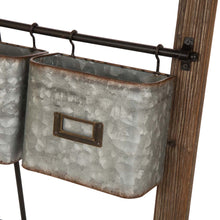 Load image into Gallery viewer, 43.31"H Farmhouse Metal/Wooden Magazine Rack