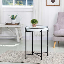 Load image into Gallery viewer, Farmhouse Metal Enamel Serving Tray Table