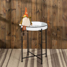 Load image into Gallery viewer, Farmhouse Metal Enamel Serving Tray Table