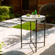 Load image into Gallery viewer, Farmhouse Metal Enamel Serving Tray Table