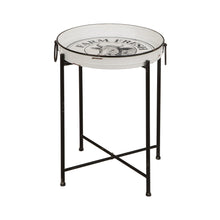 Load image into Gallery viewer, Farmhouse Metal Enamel Serving Tray Table