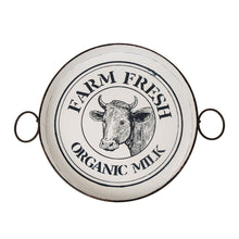 Load image into Gallery viewer, Farmhouse Metal Enamel Serving Tray Table
