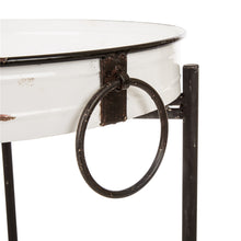 Load image into Gallery viewer, Farmhouse Metal Enamel Serving Tray Table