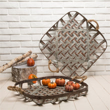 Load image into Gallery viewer, Farmhouse Oversized Galvanized Metal Wall Basket Set of 2
