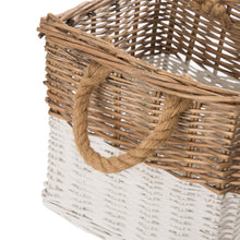 Load image into Gallery viewer, Set of 3pcs Natural/White Square Willow Baskets