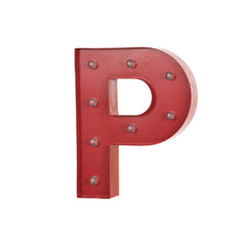 Load image into Gallery viewer, Vintage Marquee LED Lighted Letter P Sign Battery Operated Red