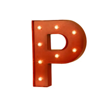 Load image into Gallery viewer, Vintage Marquee LED Lighted Letter P Sign Battery Operated Red