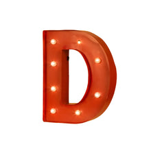 Load image into Gallery viewer, Vintage Marquee LED Lighted Letter D Sign Battery Operated Red