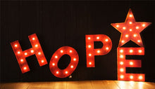 Load image into Gallery viewer, Vintage Marquee LED Lighted Letter E Sign Battery Operated Red