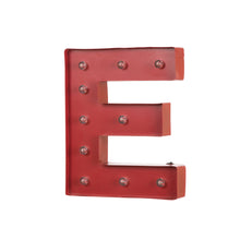 Load image into Gallery viewer, Vintage Marquee LED Lighted Letter E Sign Battery Operated Red