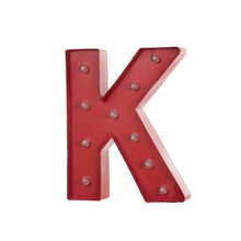 Load image into Gallery viewer, Vintage Marquee LED Lighted Letter K Sign Battery Operated Red
