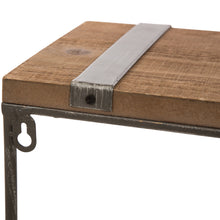 Load image into Gallery viewer, 31.5"L Farmhouse Rustic Metal/Wooden Wall Shelf