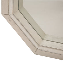 Load image into Gallery viewer, Makeup Mirror 34.25"H Farmhouse Washed White Octagon Wood Mirror