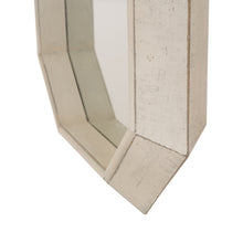 Load image into Gallery viewer, Makeup Mirror 34.25"H Farmhouse Washed White Octagon Wood Mirror